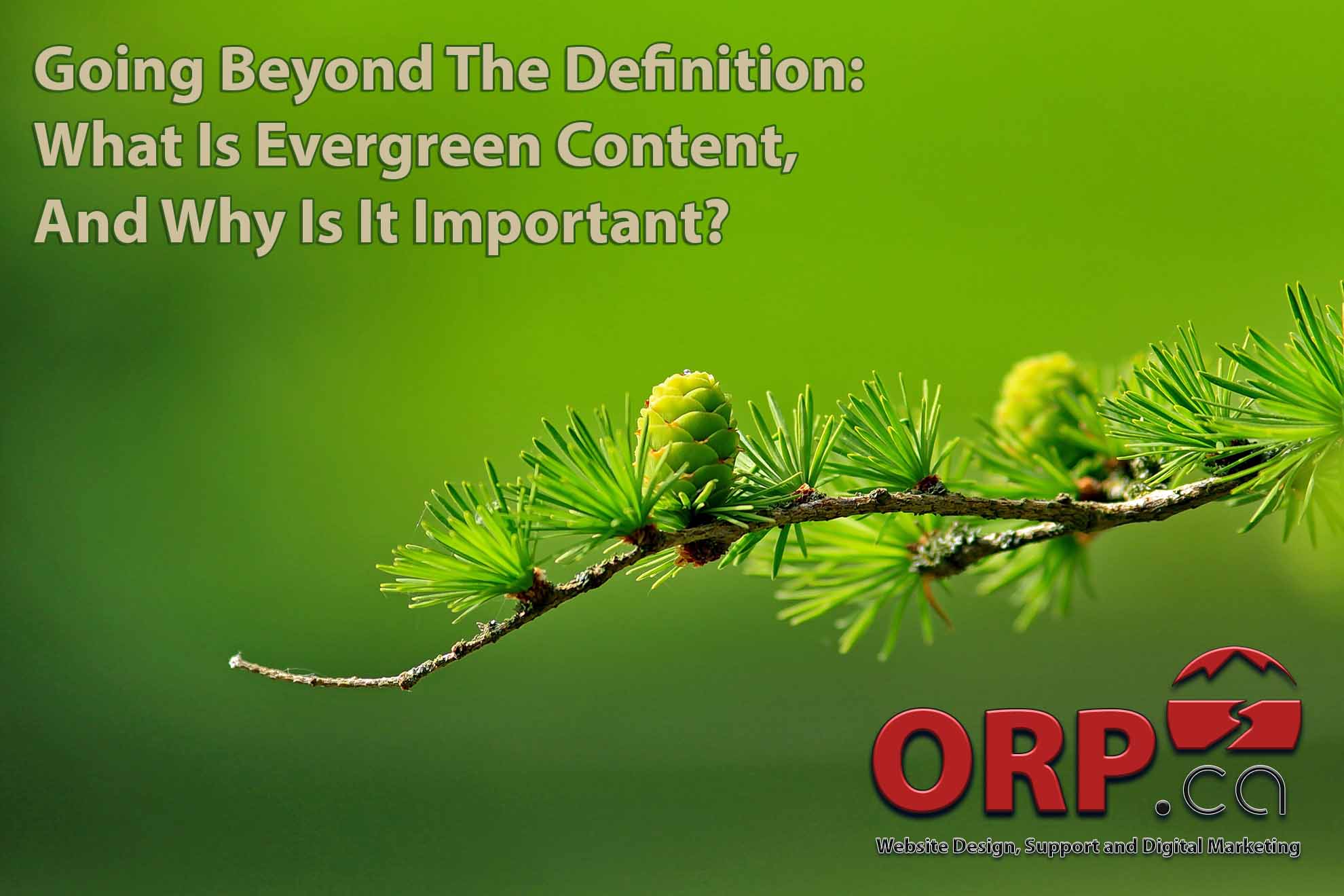 Going Beyond The Definition What Is Evergreen Content And Why Is It Important - a small business content marketing blog article from ORP.ca - providing website design and development, small business digital marketing and consulting services since 2003