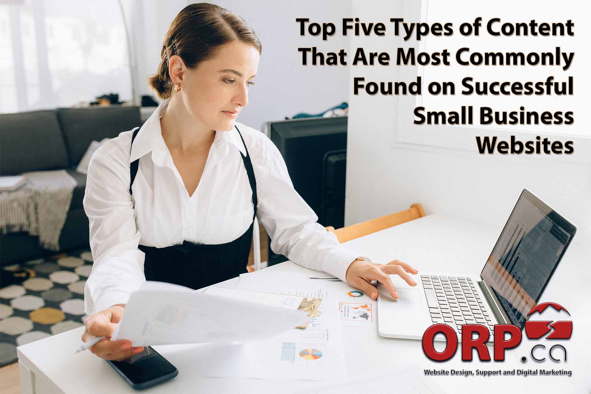 Top Five Types of Content That Are Most Commonly Found on Successful Small Business Websites weekly blog article from the small business experts at ORP.ca